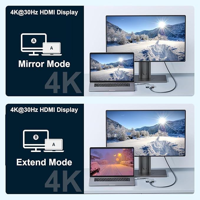 USB C to HDMI Adapter, Type-C Hub Converter to 4K HDMI Output, USB 3.0 Port & 100W PD Fasting Charging Port, USB-C Digital AV Multiport Adapter for MacBook Pro/Air, iPad Pro and More USB-C Devices