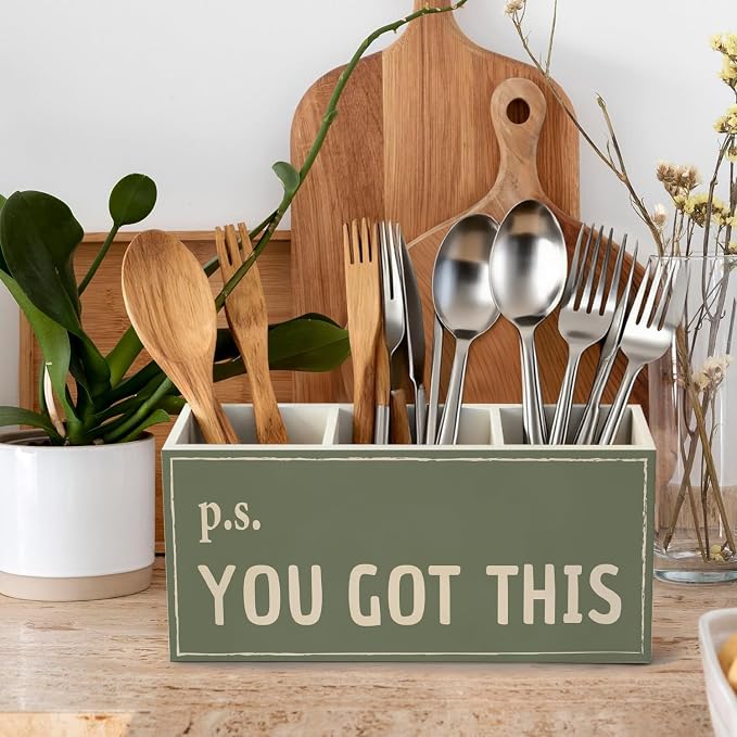 You Got This Inspirational Office Pen Pencil Holder | Encouragement Gifts Wood Desk Organizer and Accessories for Office Tabletop