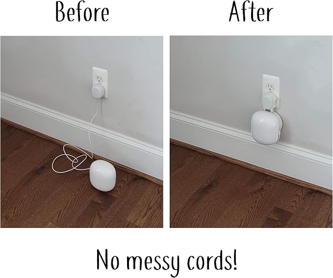 The Nest WiFi Pro Genie Wall Mount Outlet Holder Stand (3-Pack) | Lowest Profile | Open Access | No Messy Screws or Tape | Reinforced Support | Horizontal and Vertical Outlets