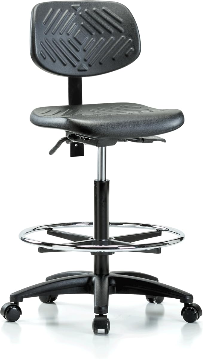 Perch Ergonomic Industrial Chair with Foot Ring | High Bench Height 22-32"