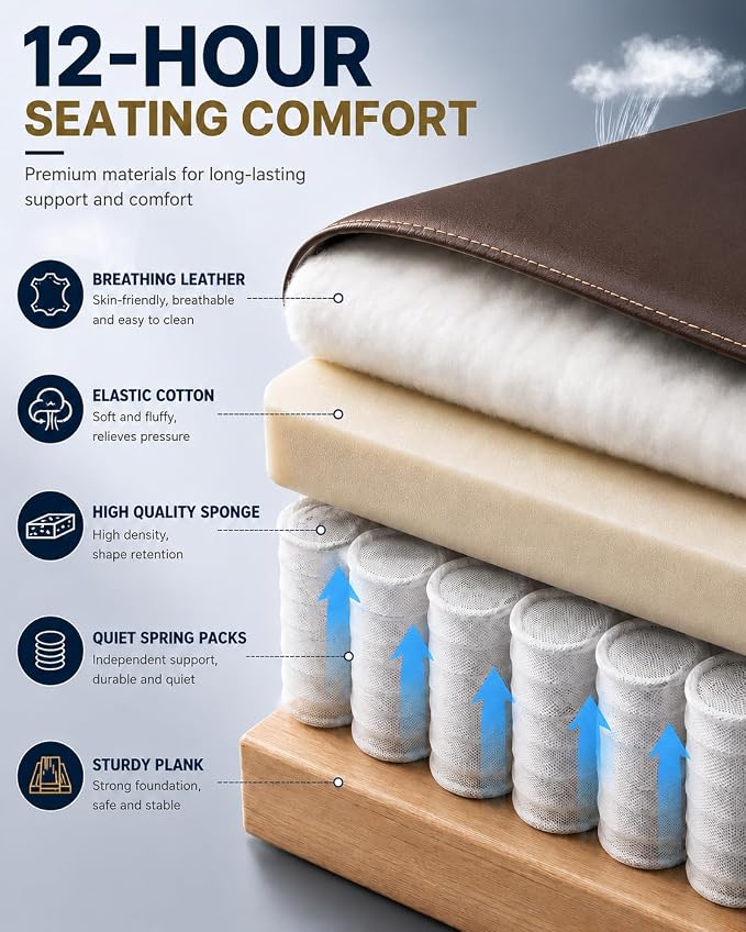 800lbs Big and Tall Office Chairs with 5D Flip Arms | Heavy Duty Desk Chair with Adjustable Lumbar Support, Office Chairs with Quiet Rubber Wheel and Extra Wide Seat