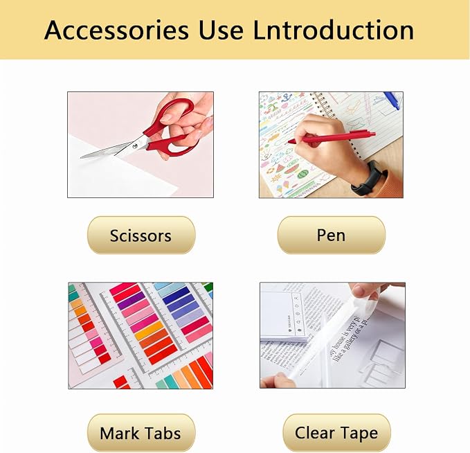 Office Supplies,Red Desk Accessories,Office Supplies Set,Stapler and Tape Dispenser Set,Scissors,Staple Remover,Binder Clips,Staples,Ballpoint Pen,Index Tabs with Ruler,Clear Tape.9pcs for Office
