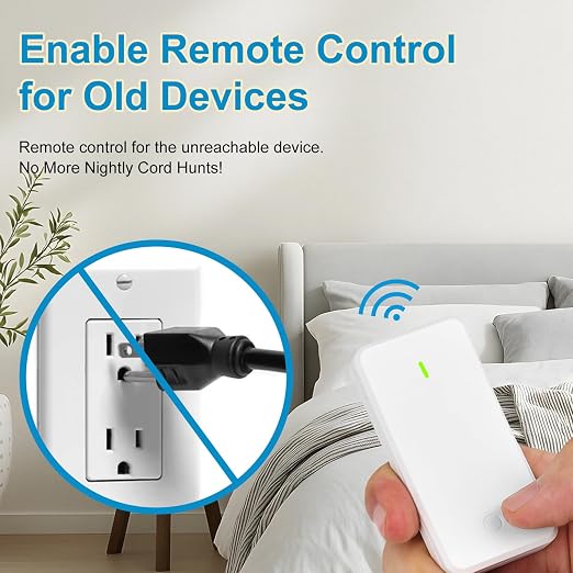 NineLeaf Wireless Remote Wall Switch and Outlet, Remote Control Outlet Light Switch for Lamps, Fans, Expandable, 15A/1875W, 500ft RF Range, TUV Listed (3 Remotes and 5 Outlets)