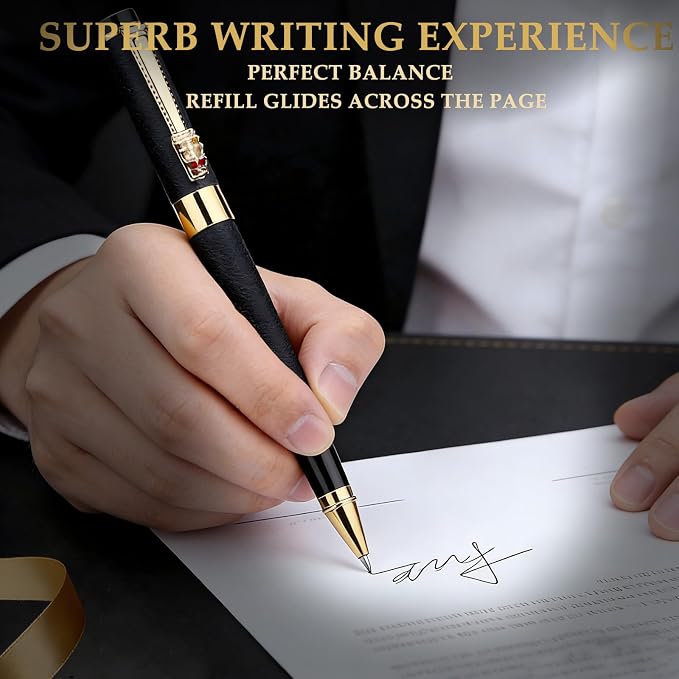 Nice pens for writing | Nice Rollerball Pens with Dragon Design, Elegant Gift Pen,for Men & Women Office & Signature Writing Pen, Refillable Black Ink Business Pen (Black)
