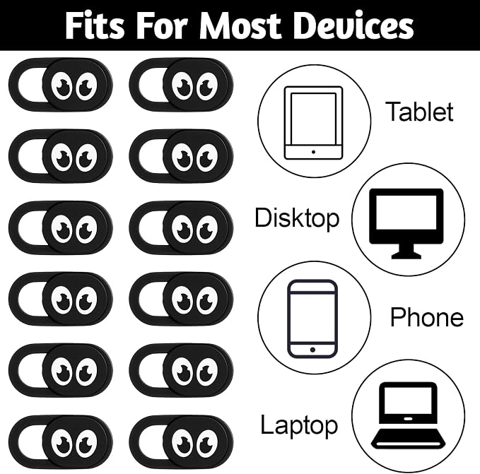 20 Pcs Webcam Cover Slide, Ultra Thin Laptop Camera Cover Universal Web CameraCover Webcam Cameras Blocker Slider for Laptop Computer Smartphone Tablet Privacy Security