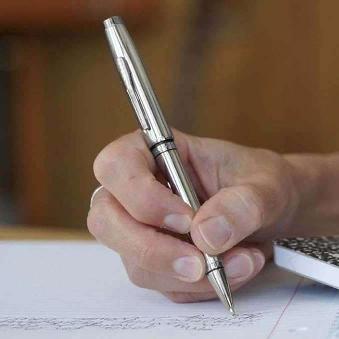 Cross Coventry Polished Chrome Ballpoint Pen - Refillable Pen for Smooth Writing - Professional, Elegant Accessory - Black Ink - Long-Lasting Use - Desk Essential - Gift-Ready