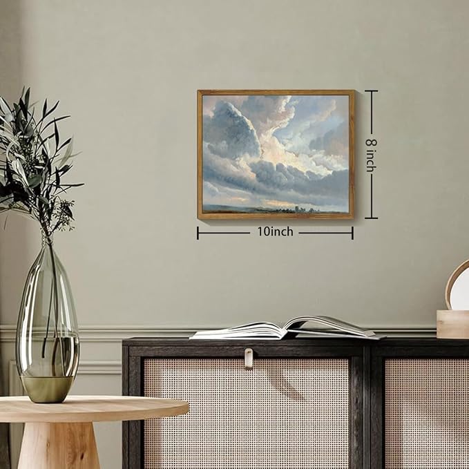 OIQArtOIQ Vintage Landscape Canvas Wall Art Framed Natural Scenery Painting Artwork Prints France Country Wilderness Farmhouse Decor Pictures Kitchen Bedroom Living Room Bathroom