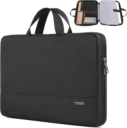 Ytonet 14 Inch Laptop Sleeve Case, Water Resistant TSA Laptop Cover with Handle Business Computer Carrying Case Compatible with 14" MacBook Air MacBook Pro HP Dell Lenovo Chromebook Notebooks, Black