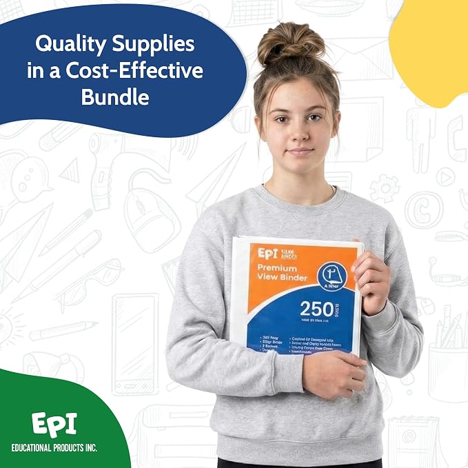 EPI Essentials Bulk School Supplies for Kids – 7th to 12th Grade School Supply Packs – College-Ruled Bundle with Classroom-Ready Standard List Essentials – 168 Boxes per Pallet