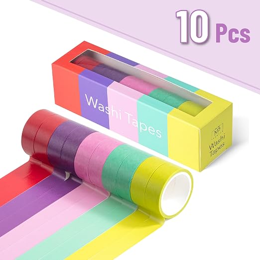 Mr. Pen- Washi Tape Set, 10 Rolls, 5 Yards/Roll, Washi Tape for Scrapbook | Arts, Crafts, Journals and Planners, Tropical Twirl