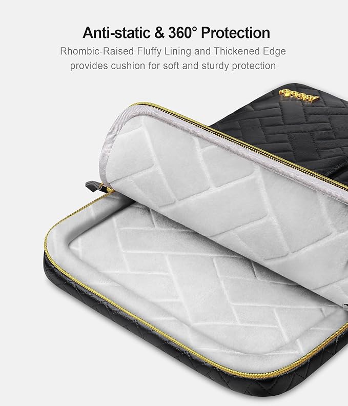 Lacdo 360° Protective Laptop Sleeve Case for 15 inch New MacBook Air M5/A3448 (2026), M4 A3241 2025, M3 A3114, M2 A2941 2024-2023, 15 inch MacBook Pro A1990 A1707 Computer Bag Sleeve, Elegant Black