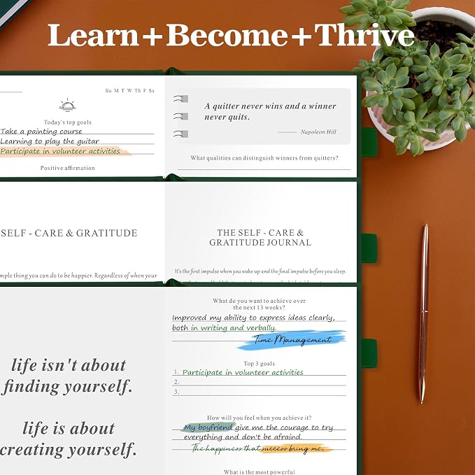 5 MINUTES A DAY Self-Mastery Journal for Men - Gratitude and Productivity Journal for Mindfulness, Positivity, Self Care and Reflection - Guided Journal for Women with Mood Tracker, A5 (Dark Green)