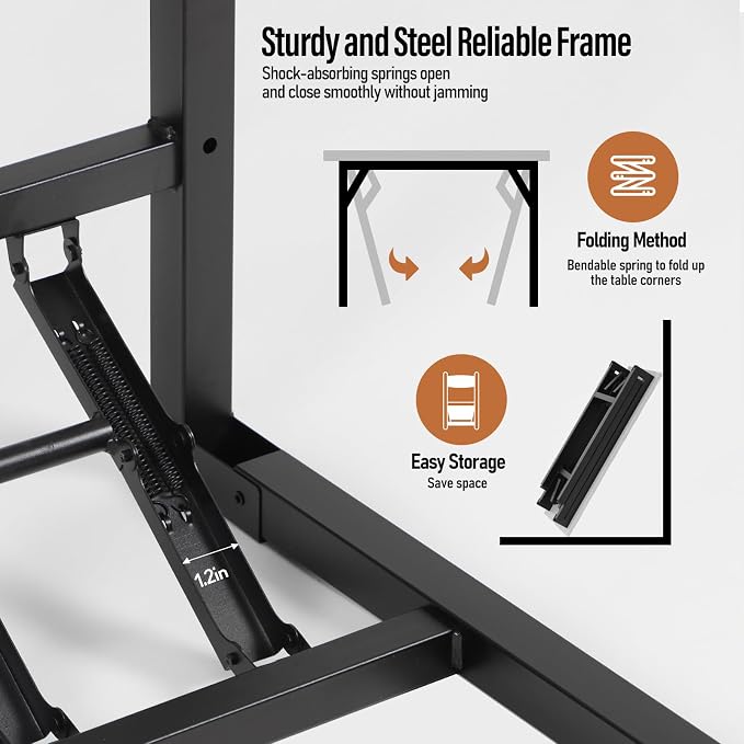 Panana Small Foldable Computer Desk, 31.5 inch Folding Home Office Desk for Small Spaces, Modern Simple Style for Home, Office, Study, Writing, No Assembly Required (Black, 31.5" x 15.7")