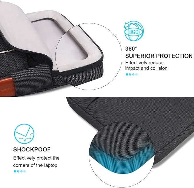 Lacdo 360° Protective Chromebook Case 11 Inch Laptop Sleeve for 11 Inch Acer HP Lenovo Dell Samsung ASUS Chromebook Spin 311, 13 Inch Microsoft Surface Pro 11th Copilot+PC/10/9/8/X Computer Bag, Black