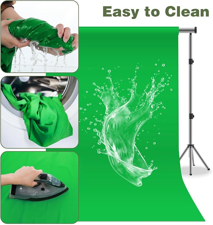 10X12ft Green Screen Backdrop for Photography | Chromakey Polyester Foldable Greenscreen Background,Green Screen Fabric for Streaming, Photography,Video Editing, Podcasting