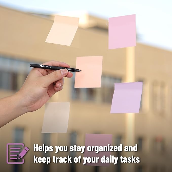 Mr. Pen- Sticky Notes, 3”x3”, 12 Pads, 600 Sheets, Colorful Sticky Notes 3x3, Sunset Sorbet, Stocky Notes for Bible Journaling