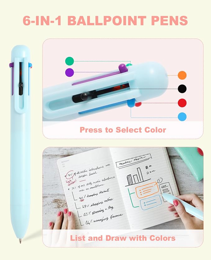56 PCS Aesthetic School Supplies with Large Pencil Case, 5 Inspirational Ballpoint Pens, 12 Pastel Highlighters, 5 Black Ink Gel Pens, 6 Mechanical Pencils 0.5-0.7mm College Student Essentials (Blue)