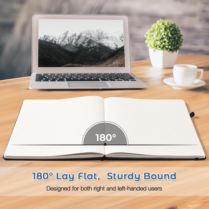 Blank Notebook, Hardcover Sketch Book, 8.5 x 5.5 Large Blank Journal, No Bleed Thick Paper Sketchbook for Drawing, Unlined Notebook Journal for Women Men School, A5 Leather Sketchbook, Lay Flat, Navy