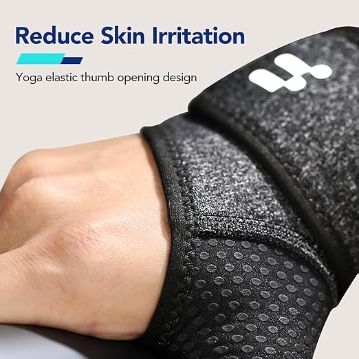 Wrist Brace with Soft Thumb Opening for Mild Carpal Tunnel Tendonitis Arthritis Sprains (Not for Thumb), Compression Hand Brace for Women Men, Wrist Support for Sports Work Type Sleep, FSA Eligible