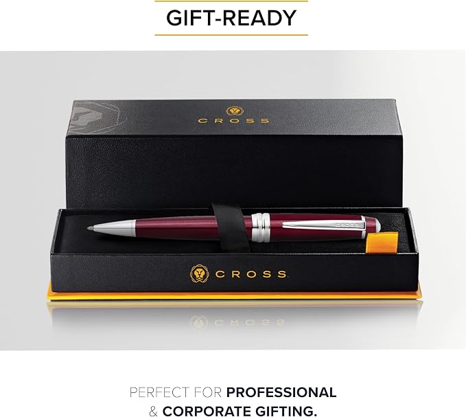 Cross Bailey Refillable Ballpoint Pen Presented in a Premium Gift Box - Medium Point, Black Ink, Red