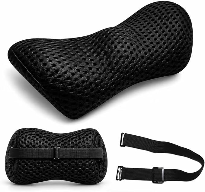 Ergonomic Lumbar Support Pillow, Memory Foam Back Cushion | Back Pillow for Low Back Pain Relief, Ergonomic Streamline Car Seat, Office Chair, Recliner and Bed