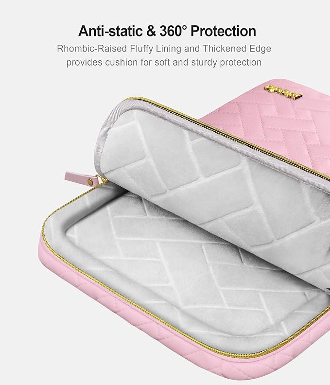 Lacdo 360° Protective Laptop Sleeve Case for 15 inch New MacBook Air M5/A3448 (2026), M4 A3241 2025, M3 A3114, M2 A2941 2024-2023, 15 inch MacBook Pro A1990 A1707 Computer Bag Sleeve, Sakura Pink