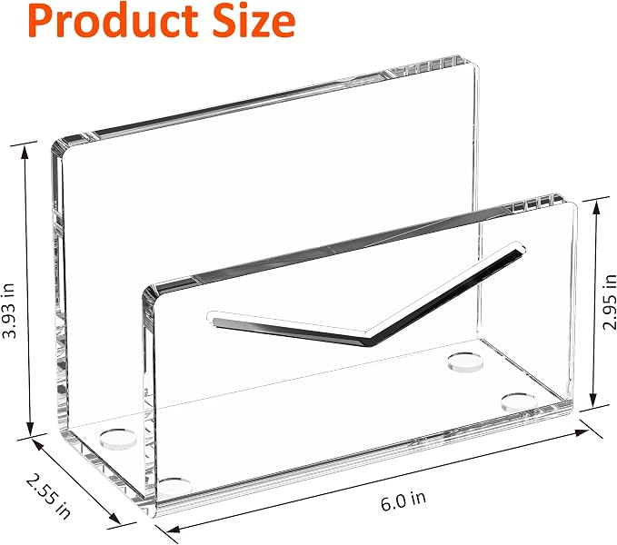 FUCDTEFC Acrylic Mail Holder, Clear Acrylic File Letter Organizer, Vertical Envelope Mail Holder for Desk, Lightweight Countertop Bill Holding Sorter Letter Invoice Stand for Home Office School | Vertical, Envelope, Lightweight, Countertop, Bill Holdin...