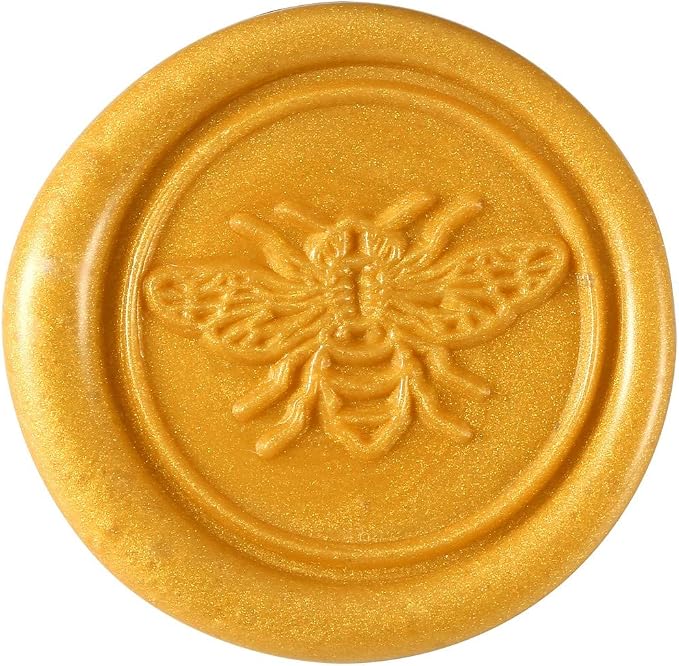 Yoption Wax Seal Stamp Kit, Bee Sealing Stamp with Gold Red Silver Sealing Wax Sticks Gift Box Set for Invitations, Cards, Letters, Gift Idea