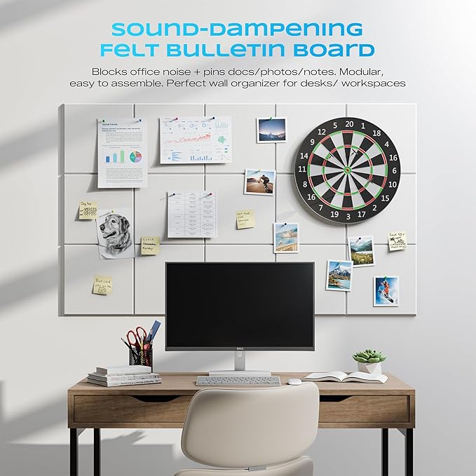 12 Pack Self-Adhesive Acoustic Panels, 12" X 12" X 0.4" High-Density Polyester Sound Proof Foam Panels for Walls, Soundproof Wall Panels for Home & Office (White)