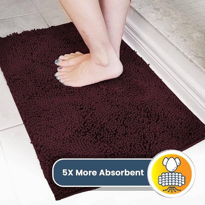Muddy Mat® | Super Absorbent Door Mat Indoor, Microfiber Quick Dry Chenille Entryway Rug, Non-Slip Front Door Mat, Indoor Mats for Entryway, Machine Washable Pet Rug, Rust 16" x 24"