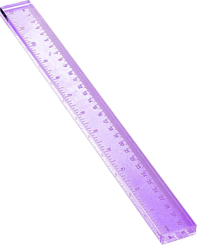 3-Piece Acrylic Desk Set, Purple with Silver Metal | Ruler, scissors, and staple remover set, Functional and elegant desk accessories, Stationery tools for office, and school