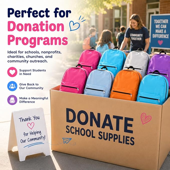 PJT 12 Pack Backpacks for Kids,17" Assorted Colors Bulk Back Packs,Bookbags Durable Lightweight for Back to School Supplies Boys & Girls