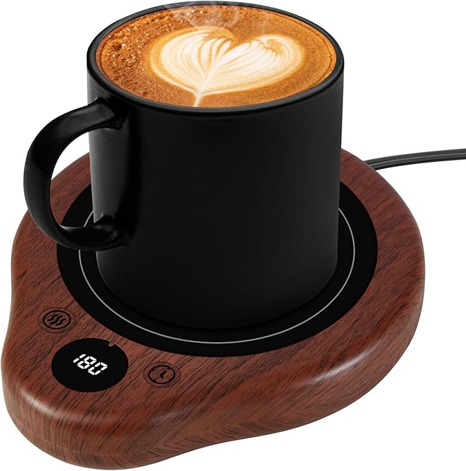 Mug Warmer, 3 Temperature Settings Coffee Mug Warmer, 2-12H Timed Settings Coffee Warmer, Digital Display Mug Warmer for Desk with Touch Control, 25W Coffee Cup Warmer for Tea, Coffee, Milk, Candles