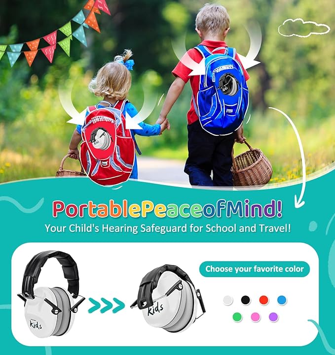 PROHEAR 032 2.0 Noise Cancelling Headphones for Kids - 25dB Noise Reduction - Adjustable Sensory Ear Protection Muffs for Concert, Fireworks, Monster Truck Shows, School - White