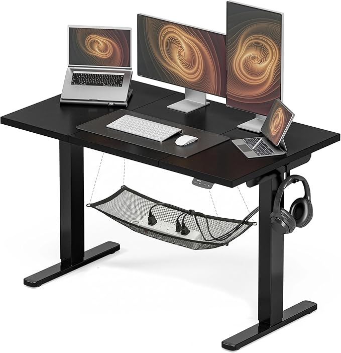 Acrolix Electric Standing Desk, Height Adjustable Home Office Desk with Memory Presets & Cable Management,Black Sit Stand Desk for Work from Home, Ergonomic Computer Desk (55" x 24")