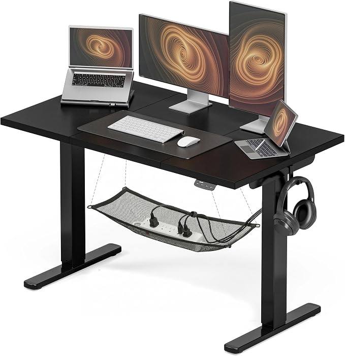 Acrolix Electric Standing Desk, Height Adjustable Home Office Desk with Memory Presets & Cable Management,Black Sit Stand Desk for Work from Home, Ergonomic Computer Desk (48" x 24")