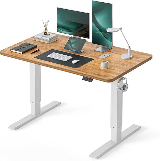 CubiCubi Standing Desk, 40 x 24 Inches Electric Height Adjustable Computer Desk, Sit Stand up Home Office Desk with Memory Presets, Natural