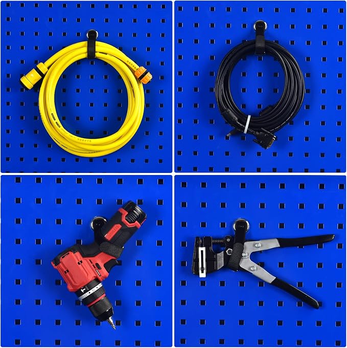 Heavy Duty Magnetic Hooks, Tool Holder Storage Organizer for Garage RV | With 40LBS strong neodymium magnet, this adjustable strap securely hangs extension cords, ropes, and cordless tools.
