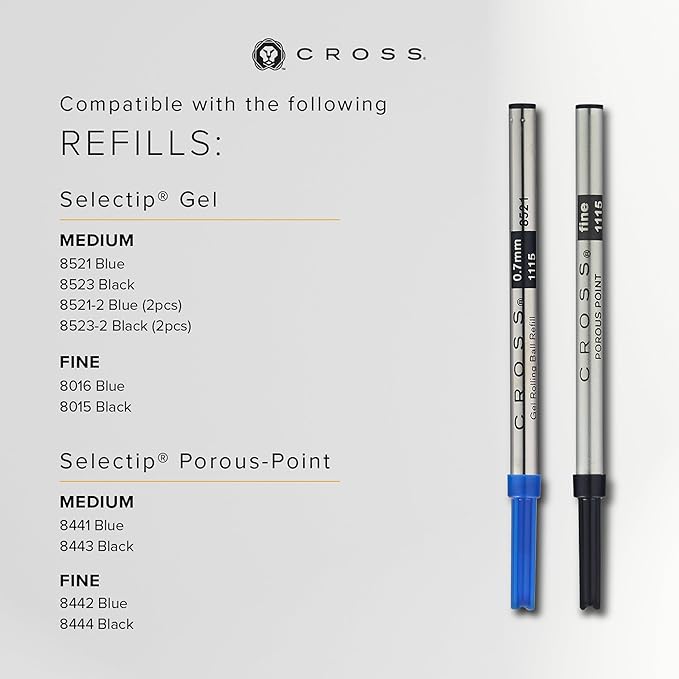 Cross Townsend Classic Black Lacquer Rollerball Pen, Black Ink - Elegant Pen, Black Ink for Effortless Writing - Consistent, Smooth Writing - Large Nib - Reliable & Long-Lasting - Includes Gift Box