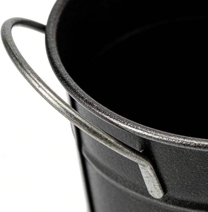 Fengtaiyuan T9，Matte Black Metal Storage Bucket, 5.95.14.7 inches Multi-functional Desktop Organizer for Home Office Garden (T19)