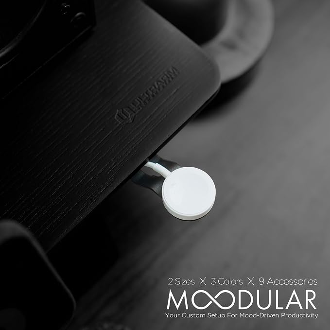Moodular Watch Stand Add-On for Slide Rails, Do Not Use Alone | Accessory Only, Charger Not Included, Dedicated Watch Spot, Ergonomic & Accessible, Strong & Durable, Black, MSA-WS