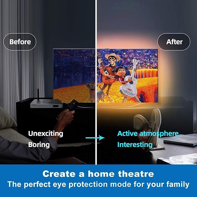 Tenmiro 50ft Led Strip Lights, Smart Led Lights Strip Music Sync Color Changing Lights App Control and 23keys Remote, Led Lights for Bedroom Party Home Decoration