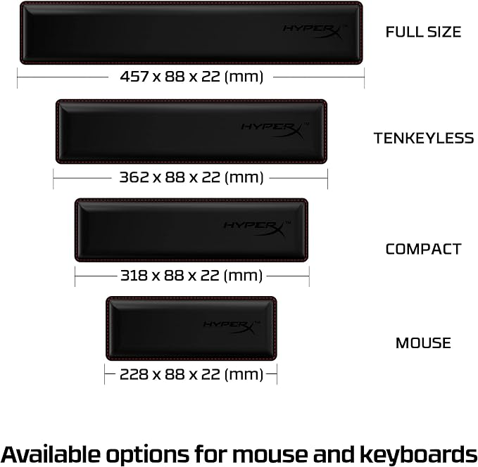 HyperX Wrist Rest – Mouse – Cooling Gel – Memory Foam – Anti-Slip,Black