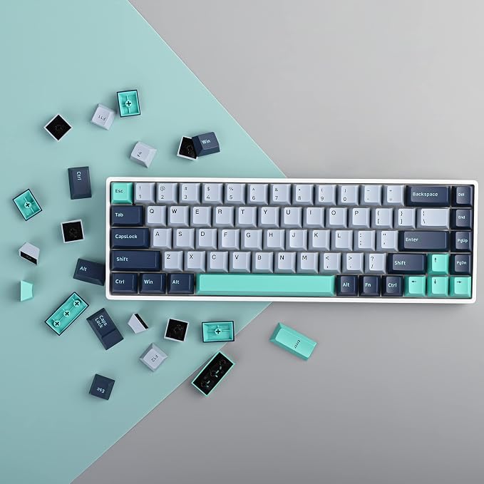 GTSP 171-Keys Cherry Profile PBT Key Caps for Mechanical Keyboards, Double Shot Custom Keycap for US Layout 60% 65% 100% MX Switches (Hammerhead Shark)