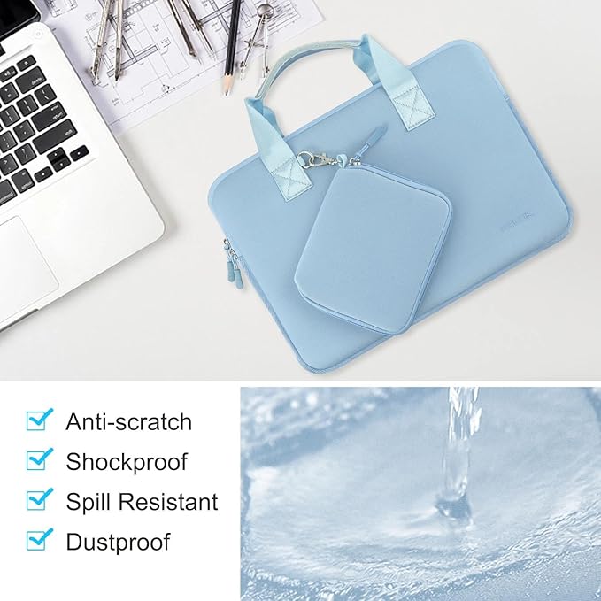 Hseok Laptop Sleeve 15.6-16 inch Case with Small Pouch, Neoprene Computer Bag Compatible with MacBook Neo/Pro 16" M5/M4/M3/M2/M1, MacBook Air 15 M5, XPS 16 and Most 15.6-16 inch Notebooks, S02B01