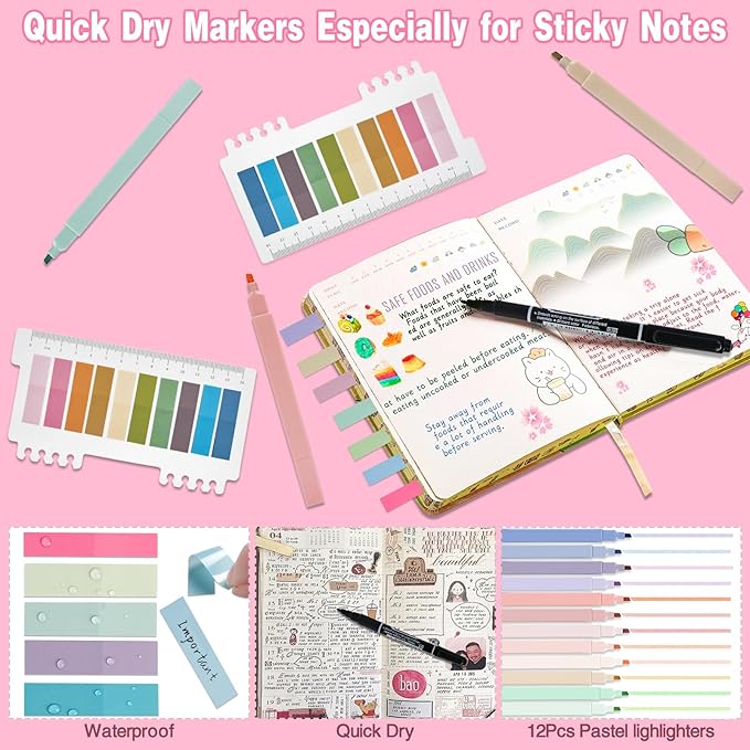 Bible Study Supplies & Journaling Kit for Women with Highlighters & Pens,Tabs for Women, Sticky Notes, Bookmarks & Cross Clips – Bible Annotation Kit for Scripture Study(41pcs)