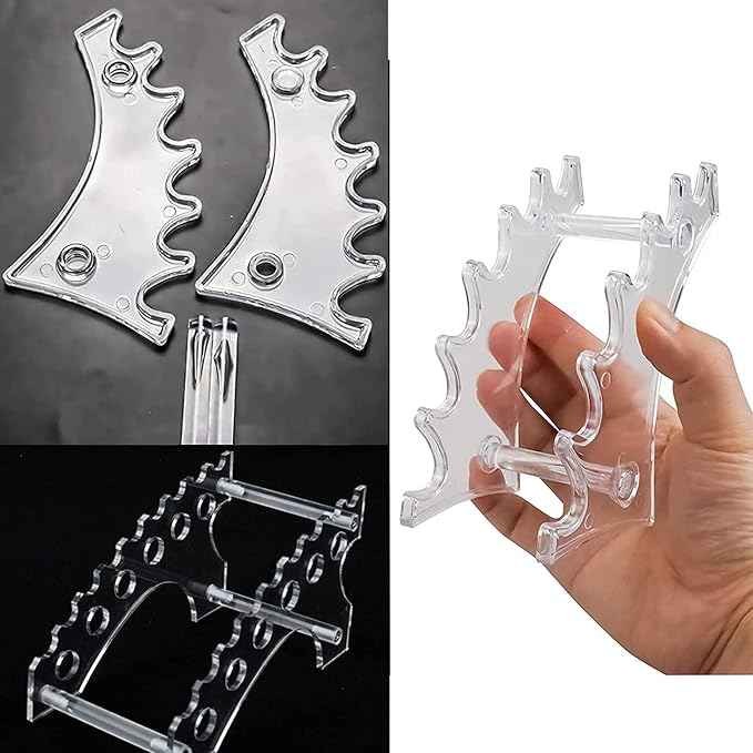 Plastic Pen Holder, Set of 4 Holder Display Stand 6-Slots Eyebrow Makeup Brush Rack Organizer Durable Acrylic for Home Office & Store Use (Clear) (PH-428new)