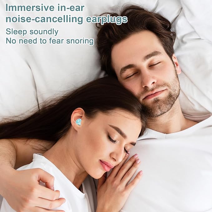 Upgrade Soft in-Ear Ear Plugs for Sleeping, Reusable Silicone Noise Reduction Earplugs with 3-Layer Sound Insulation, for Snoring, Travel, Study, Work, with Portable Storage Case, (Blue)