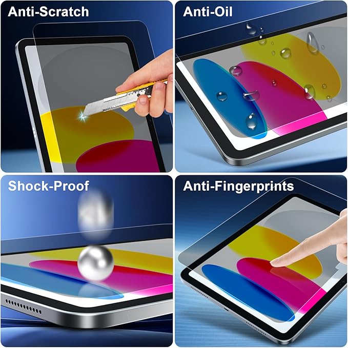 ZOEGAA Privacy Screen Protector For iPad A16 10.9 Inch/11 Inch 2022/2025 11th/10th Generation, Anti Blue Light And Glare Face Id & Apple Pencil Compatible Case Friendly