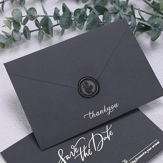 UNIQOOO Wax Seal Stickers - (3 Designs in 1 Pack) Wedding Invitation Envelope Seal Stickers, 60 Pcs Self-Adhesive Stickers, Perfect for Invitation, Christmas, Gift Wrapping
